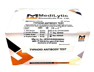 TYPHOID ANTIBODY TEST 20 TEST PACK