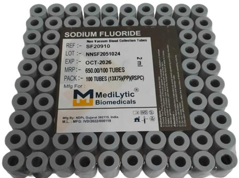 MEDILYTIC FLUORIDE (GLUCOSE/GREY TOP/PLASMA)