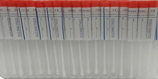 SWAB STICK PLASTIC WITH TUBE (100PCS)